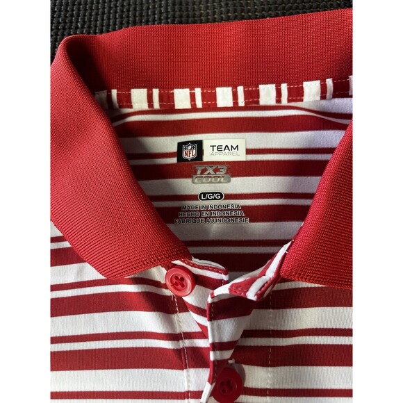 Tampa Bay Buccaneers Polo Red White‎ Mens Large NFL Apparel TX3 COOL - Picture 2 of 5